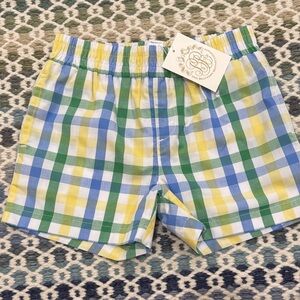 The Beaufort Bonnet Company Kids Checkered Shorts - Blue, Green, Yellow
